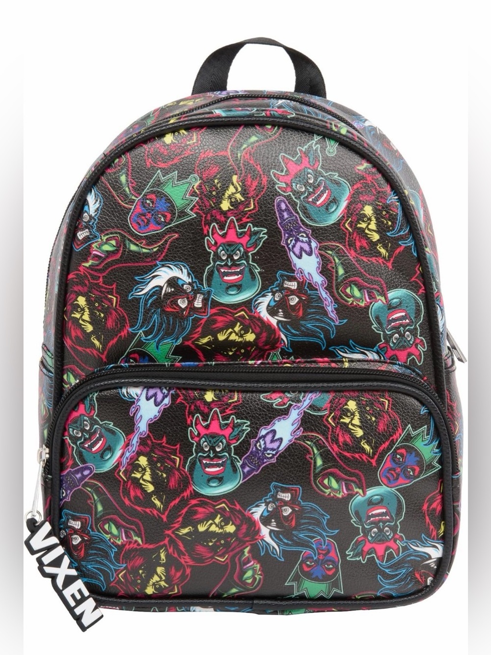 Disney Vixen Black Multicolor Villain Print Mini Backpack